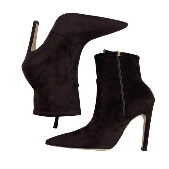 Good American Icon Bootie Suede Chocolate Brown Size 8 GA007K-E - Picture 5 of 7